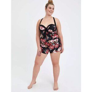 Retro Wired Floral Swim Romper